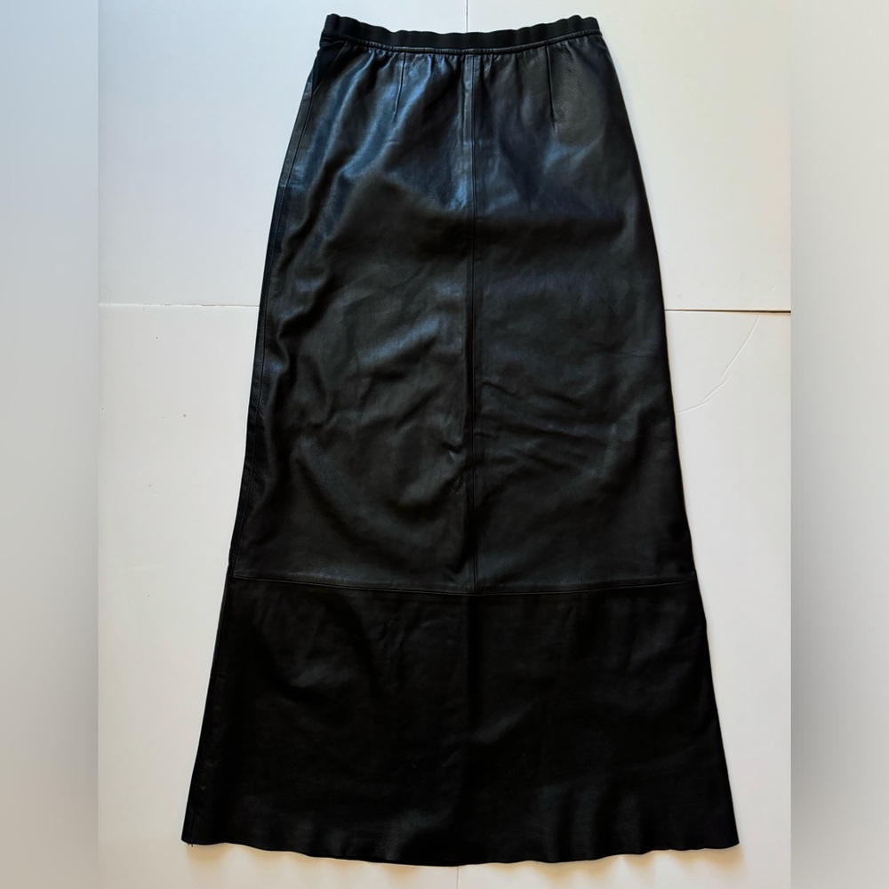 Vintage Banana Republic 100% Genuine Leather Long A-Lined Skirt Size 0